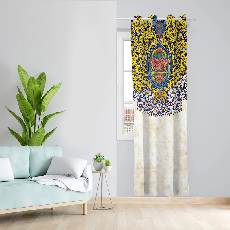 پرده طرح سنتی مدل مخمل پانچی کد 4273 z سایز 140x200 سانتی متر