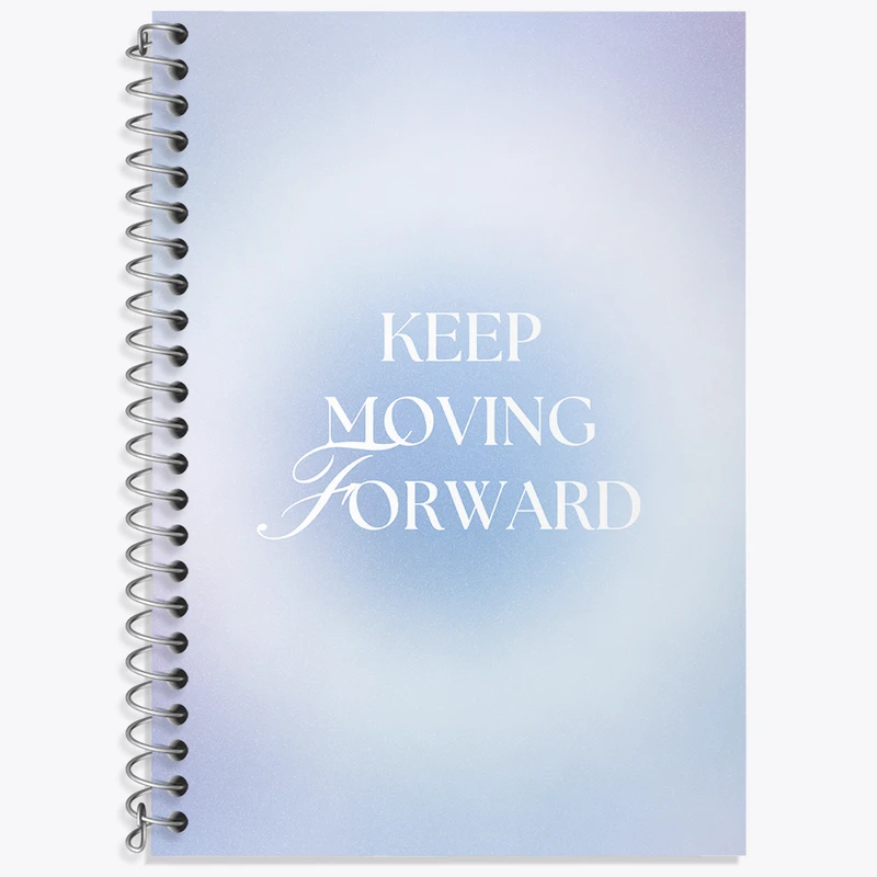 دفتر زبان 50 برگ خندالو مدل سه خط طرح Keep Moving Forward کد N2357