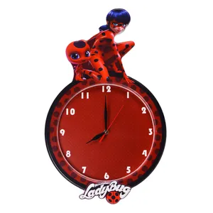 ساعت دیواری کودک مدل  دختر کفشدوزکی CL-17