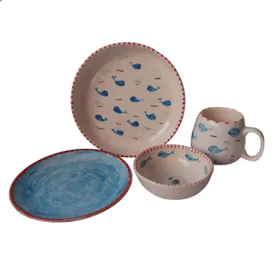 سرویس غذا خوری 4 تیکه سرامیکی طرح نهنگ