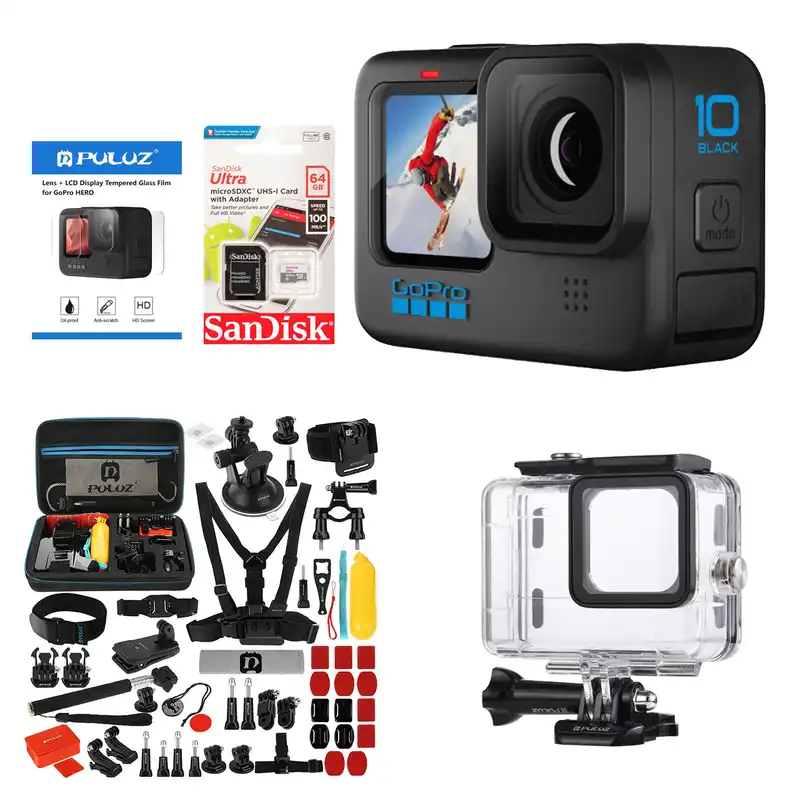دوربین فیلم برداری ورزشی گوپرو مدل Hero 10 به همراه لوازم جانبی