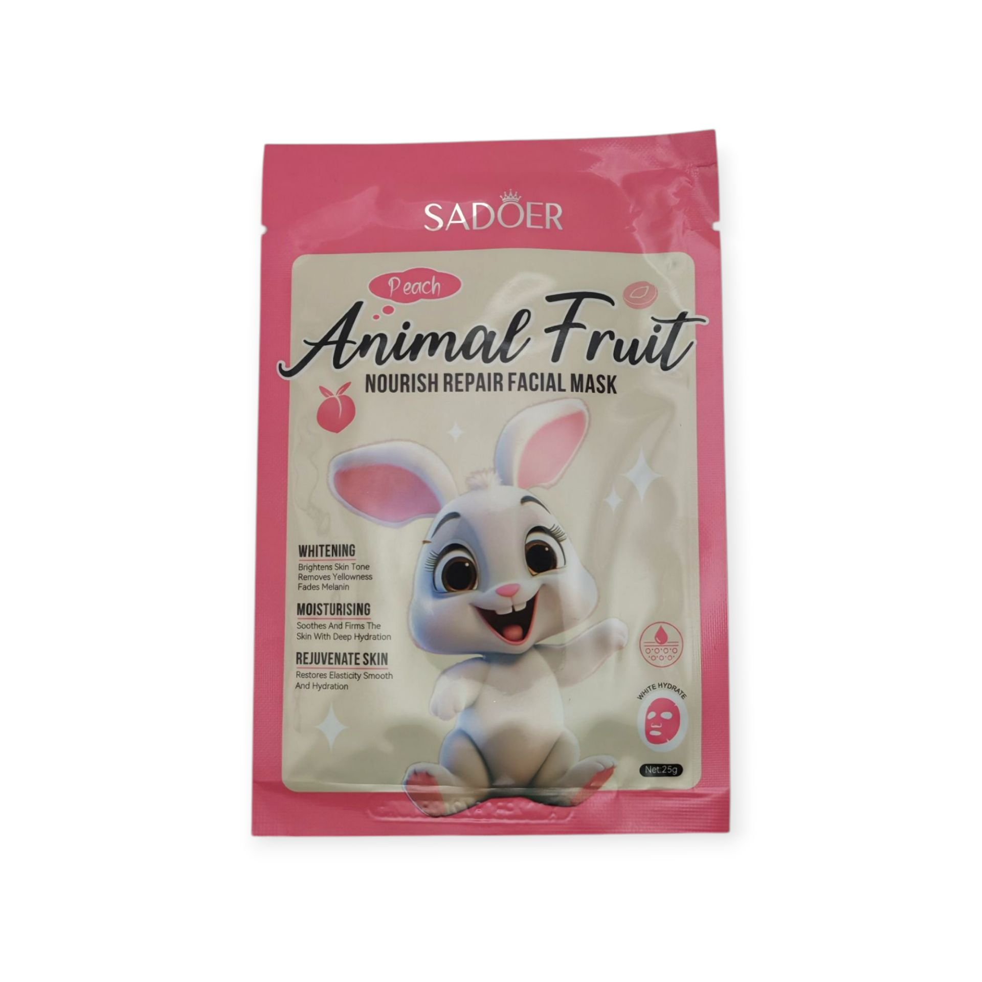 ماسک صورت سادور مدل هلو خرگوشی مناسب برای انواع پوست وزن 25 گرم