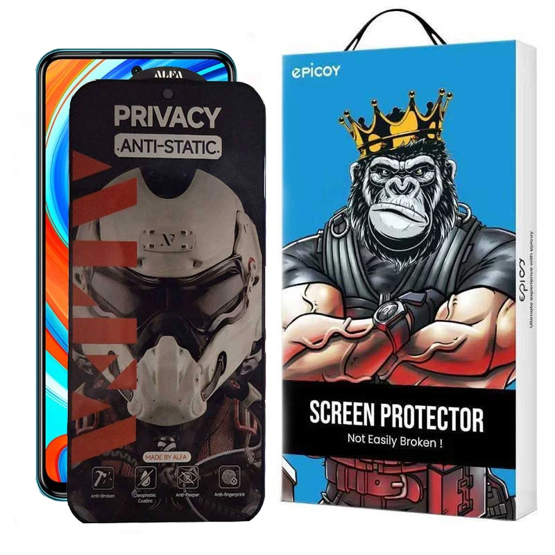 محافظ صفحه نمایش حریم شخصی اپیکوی مدل Alpha مناسب برای گوشی موبایل شیائومی Redmi Note 9 Pro Max/Note 9 Pro 5G/Note 9 Pro 4G/Note 9S