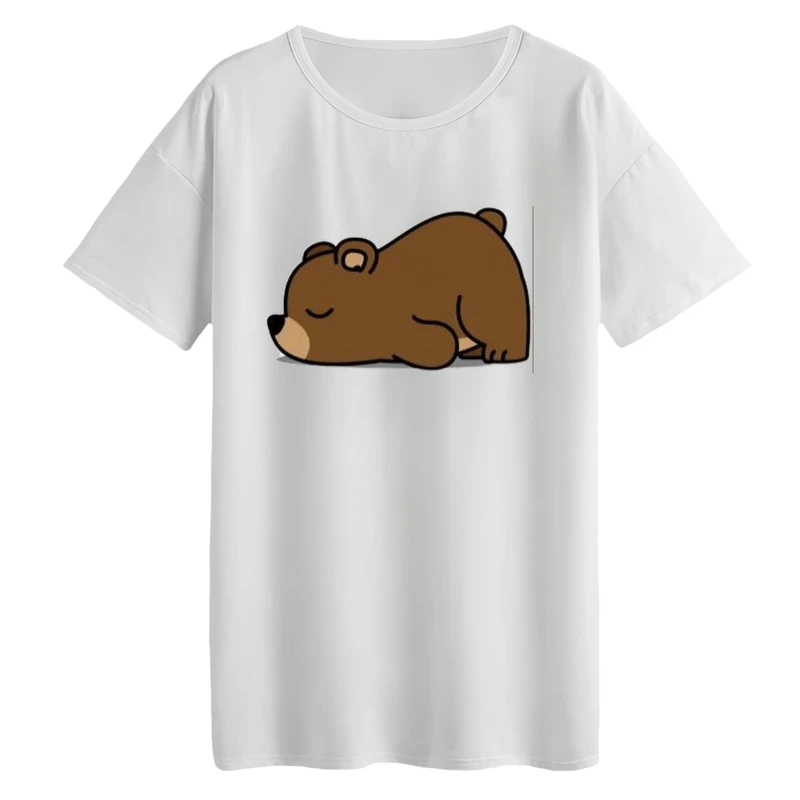 تی‌شرت لانگ آستین کوتاه زنانه مدل خرس خسته