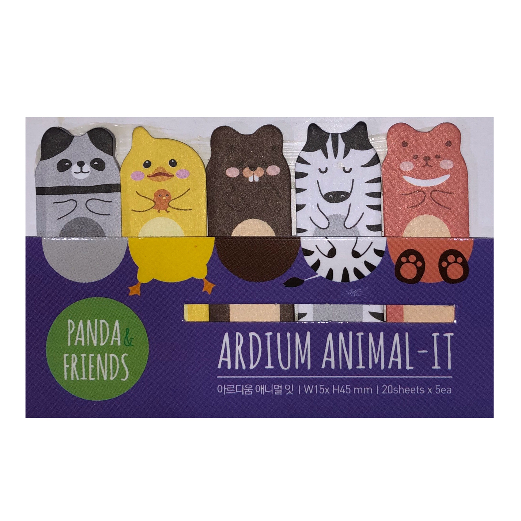 کاغذ علامت گذار چسب دار مدل Panda and Friends کد 35 مجموعه 5 عددی
