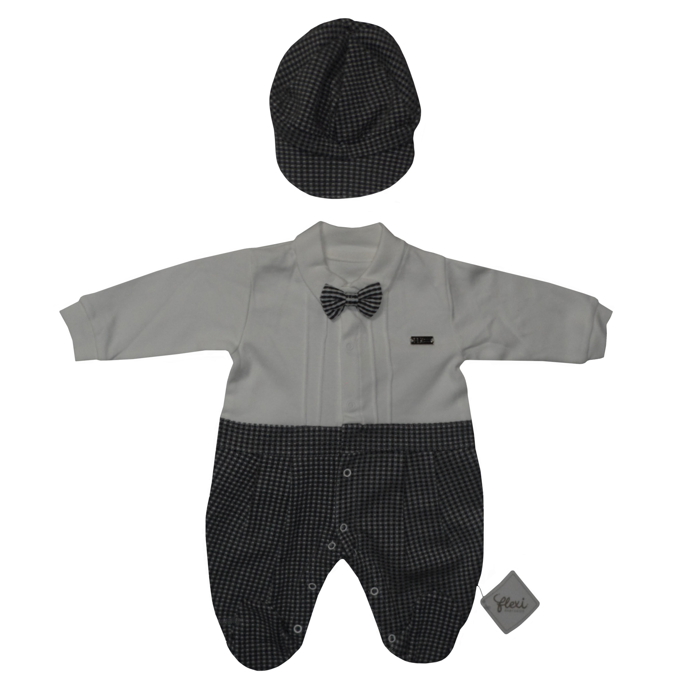 ست سرهمی و کلاه نوزادی فلکسی مدل M213617