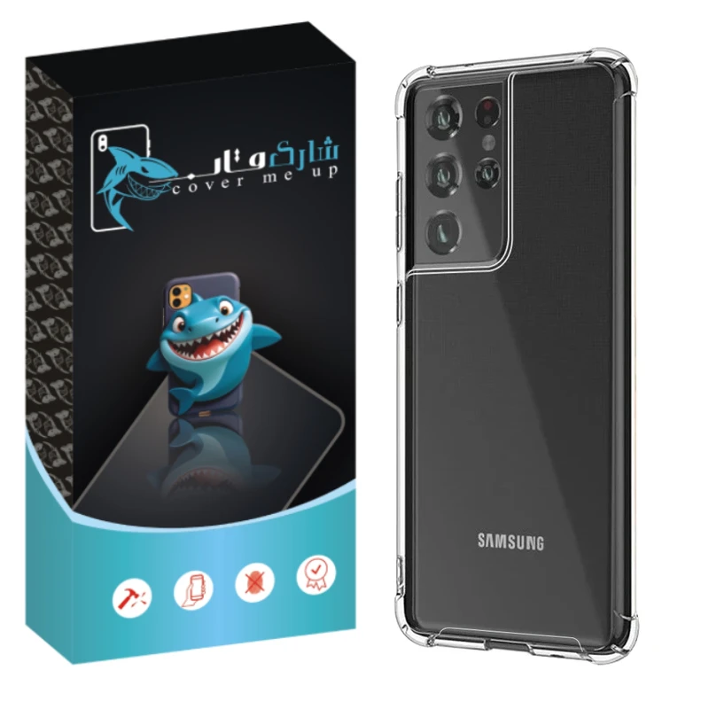 کاور شارک قاب مدل Crystal مناسب برای گوشی موبایل سامسونگ Galaxy S21 Ultra