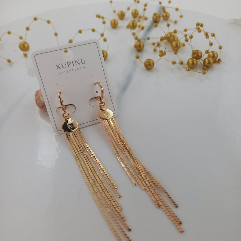 گوشواره زنانه ژوپینگ مدل آبشاری کد AAC-275