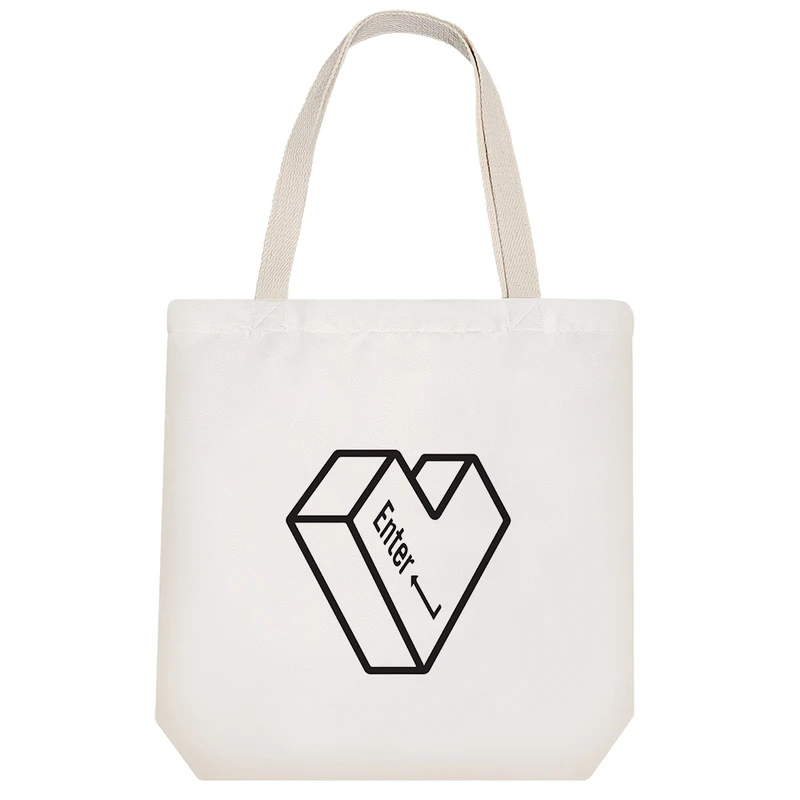 ساک خرید پارچه ای خندالو طرح قلب کامپیوتر مدل توت بگ کد 6858