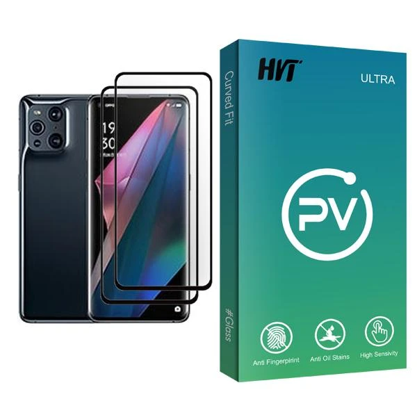 محافظ صفحه نمایش اچ وی تی مدل PV Glass MIX002 مناسب برای گوشی موبایل اوپو Find X3 Pro بسته دو عددی