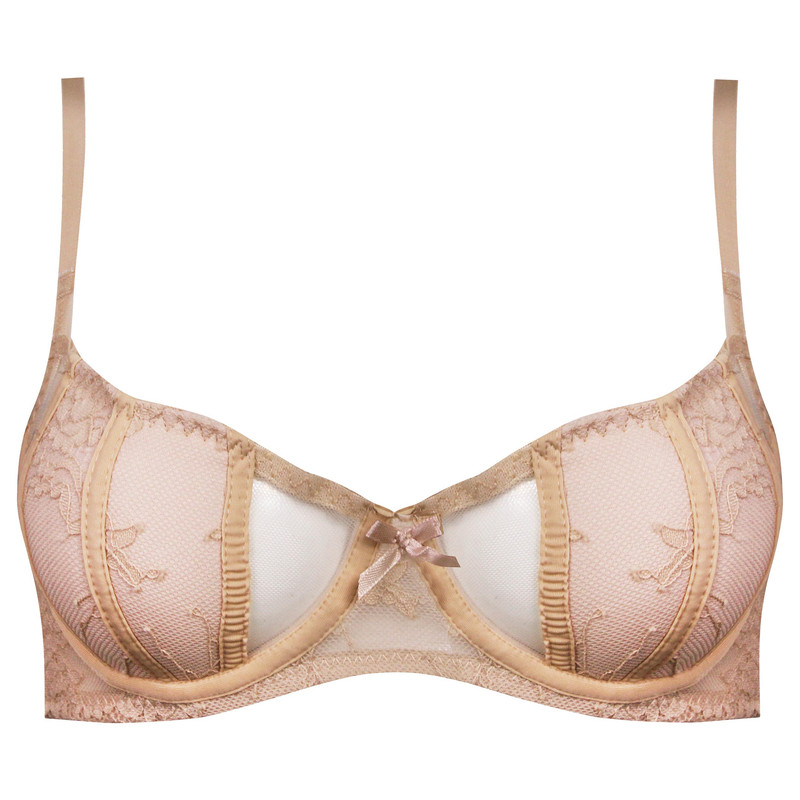 ست شورت و سوتین زنانه ماییلدا مدل فنردار گیپوری کد 4755 رنگ کرم