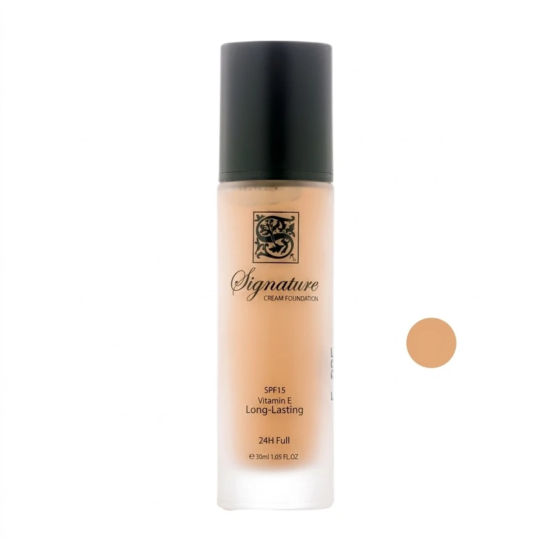 کرم پودر مایع spf 15 سیگنیچر مدل فول کاور شماره F005 مناسب برای انواع پوست حجم 35 میلی‌ لیتر 