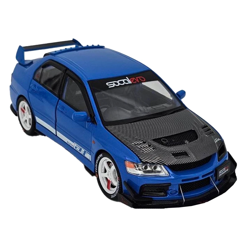 ماشین بازی میتسوبیشی لنسر مدل Mitsubishi lancer عقب‌کش فلزی مقیاس 1:24 چراغ‌دار و صدا‌دار