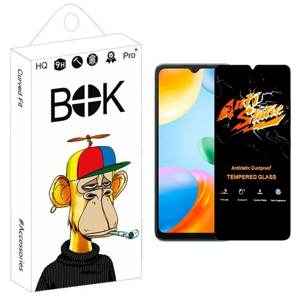 محافظ صفحه نمایش بوک مدل Carbon Antistatic مناسب برای گوشی موبایل شیائومی Redmi 10C / 10 Power / Poco C40 / C55