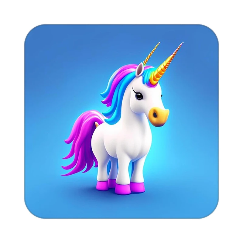 زیر لیوانی کاکتی طرح اسب تک شاخ و یونیکورن مدل mp28889