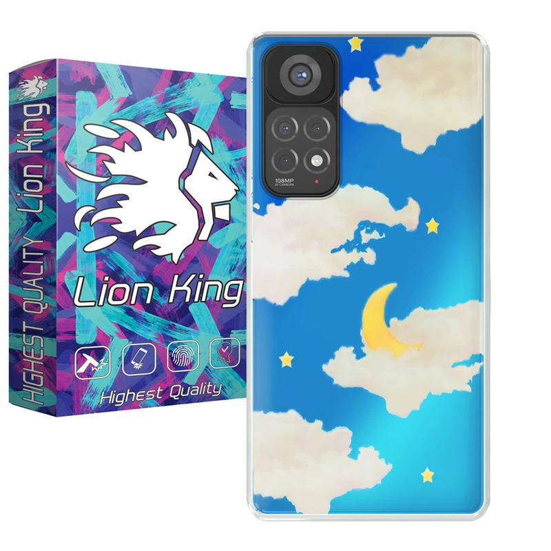    کاور لاین کینگ مدل هولوگرامی ابر وماه مناسب برای گوشی موبایل شیائومی Redmi Note 11 Pro / Note 11 Pro Plus