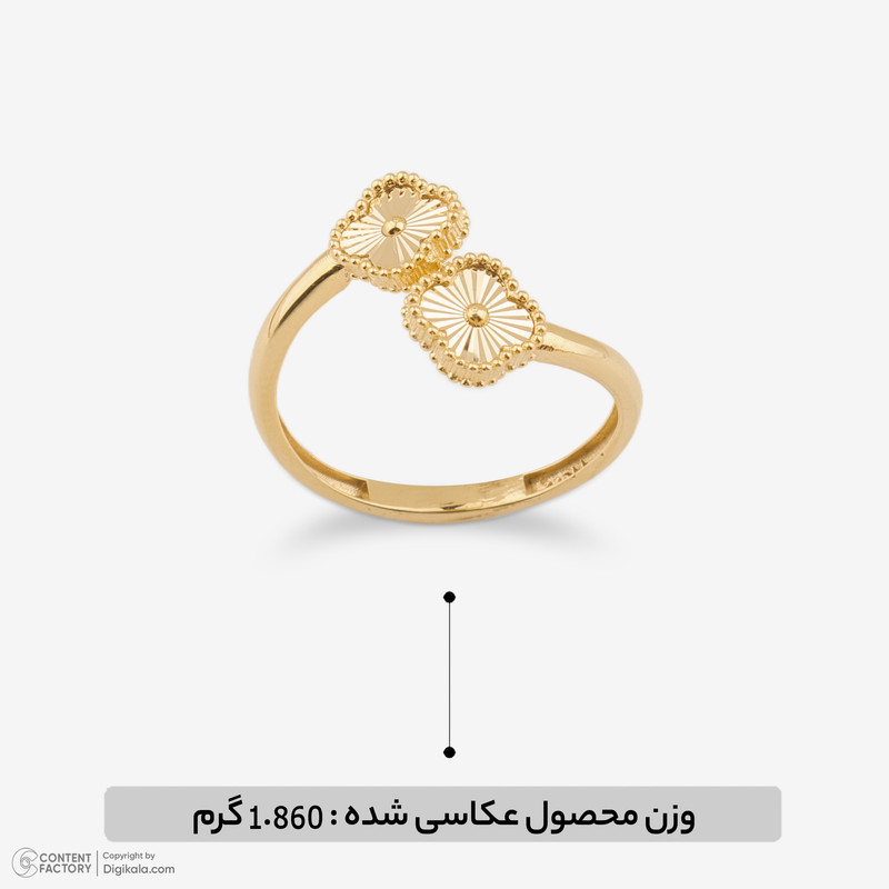 انگشتر طلا  18 عیار زنانه با طرح ونکلیف آرپلز گالری طلا و جواهر هانی مدل 70038  - 6