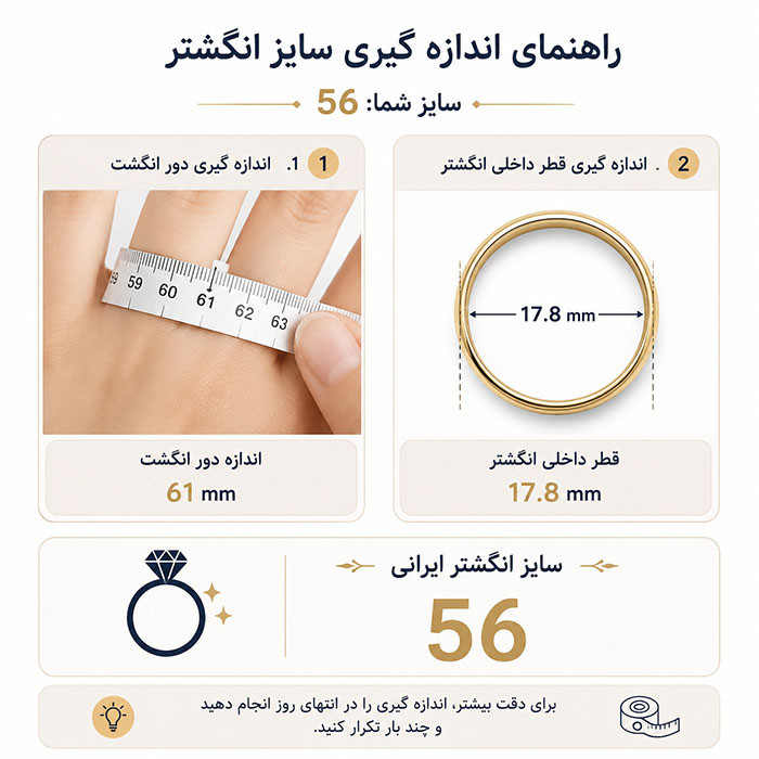 انگشتر طلا 18 عیار زنانه فرهاد گلد مدل ونکلیف مینیمال  - 5
