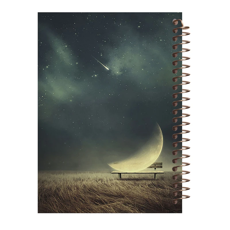 دفتر زبان 60 برگ طرح آسمان مدل ماه کد L163