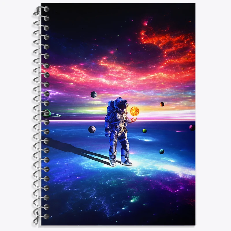 دفتر زبان 50 برگ خندالو مدل دو خط طرح فضانورد کد F6030