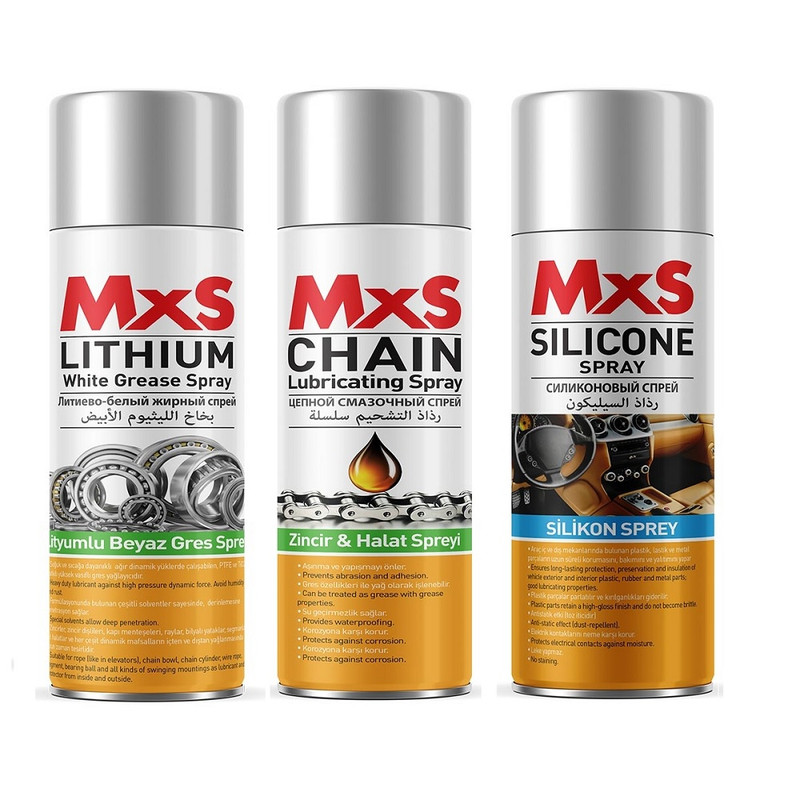 اسپری روان کننده زنجیر ام ایکس اس مدل  70250 حجم 400 میلی لیتر