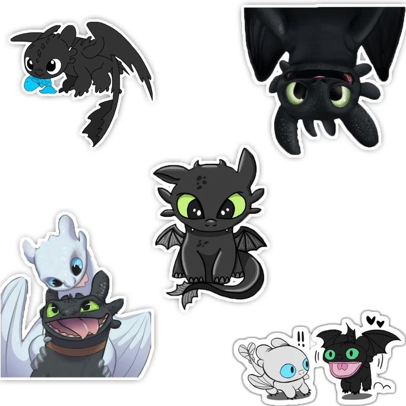  استیکر لپ تاپ و موبایل گوفی طرح کارتون مربی اژدها  مدل بیدندون کد 53 مجموعه 5 عددی