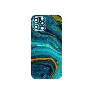 MAHOOT Turquoise marblewith golden streaks Cover Sticker for Apple iPhone 12 Pro Max