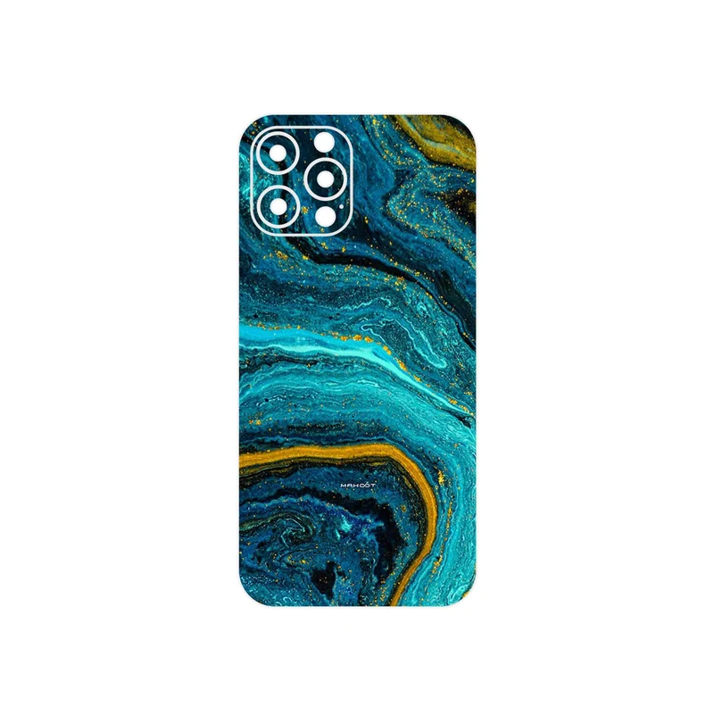 برچسب پوششی ماهوت مدل Turquoise marblewith golden streaks مناسب برای گوشی موبایل اپل iPhone 12 Pro Max