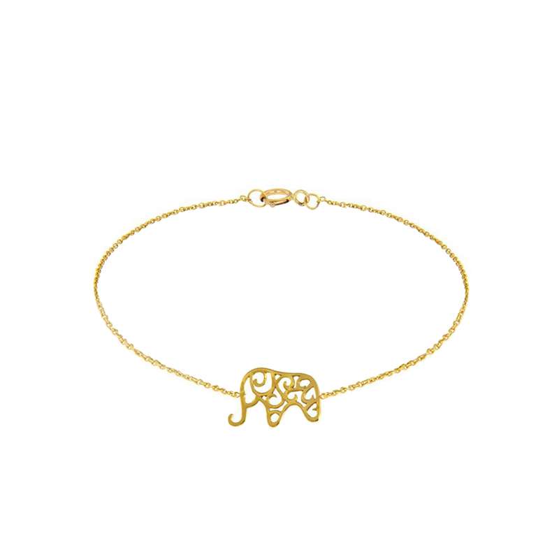 دستبند طلا 18 عیار دخترانه هور گالری مدل Akb325