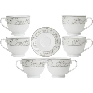 ست فنجان و نعلبکی 12 پارچه 6 نفره مدل ELS کد CPT-215