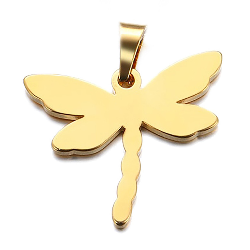 آویز گردنبند طلا 18 عیار جواهری میکا طرح سنجاقک کد 0110051