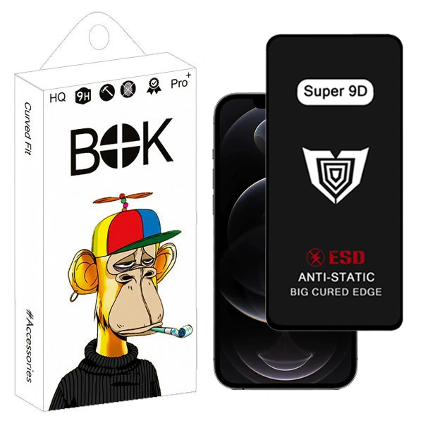 محافظ صفحه نمایش بوک مدل Super 9D Guard مناسب برای گوشی موبایل اپل iphone 12 pro max
