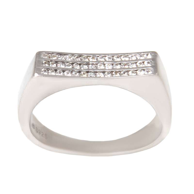 انگشتر نقره زنانه مدل آبکاری رادیوم کد AWR_816