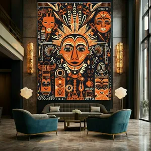 تابلو بوم طرح مخمل نقاشی های سرخپوستی کد AR304236