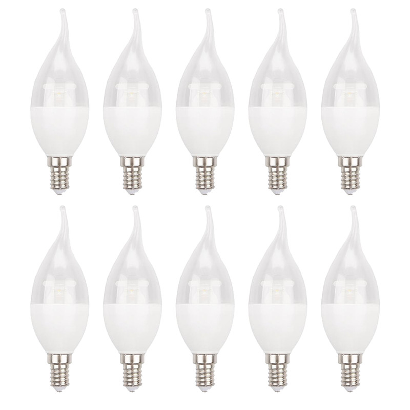 لامپ ال ای دی 6 وات لامپ نور مدل اشکی شفاف پایه E14 بسته 10 عددی