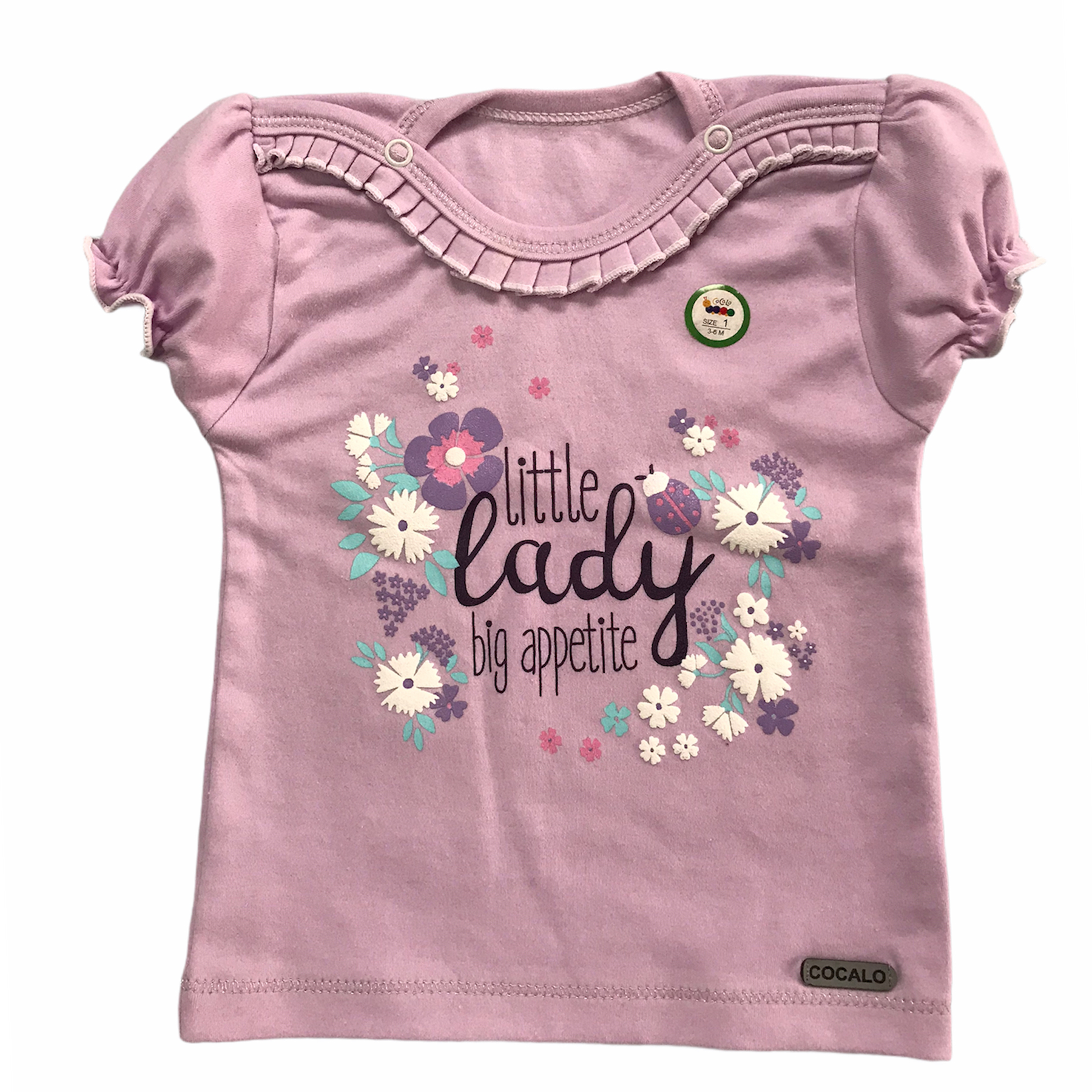 تی شرت آستین کوتاه نوزادی کوکالو مدل Little Lady