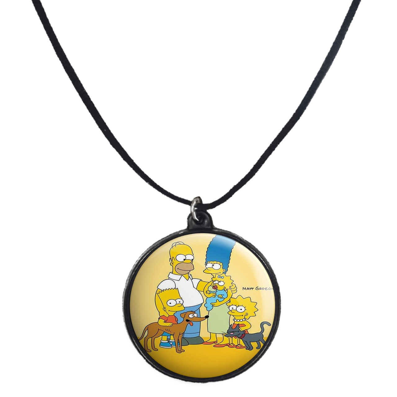 گردنبند پرمانه طرح سیمپسون ها کد pmb.5000 مدل دو طرفه