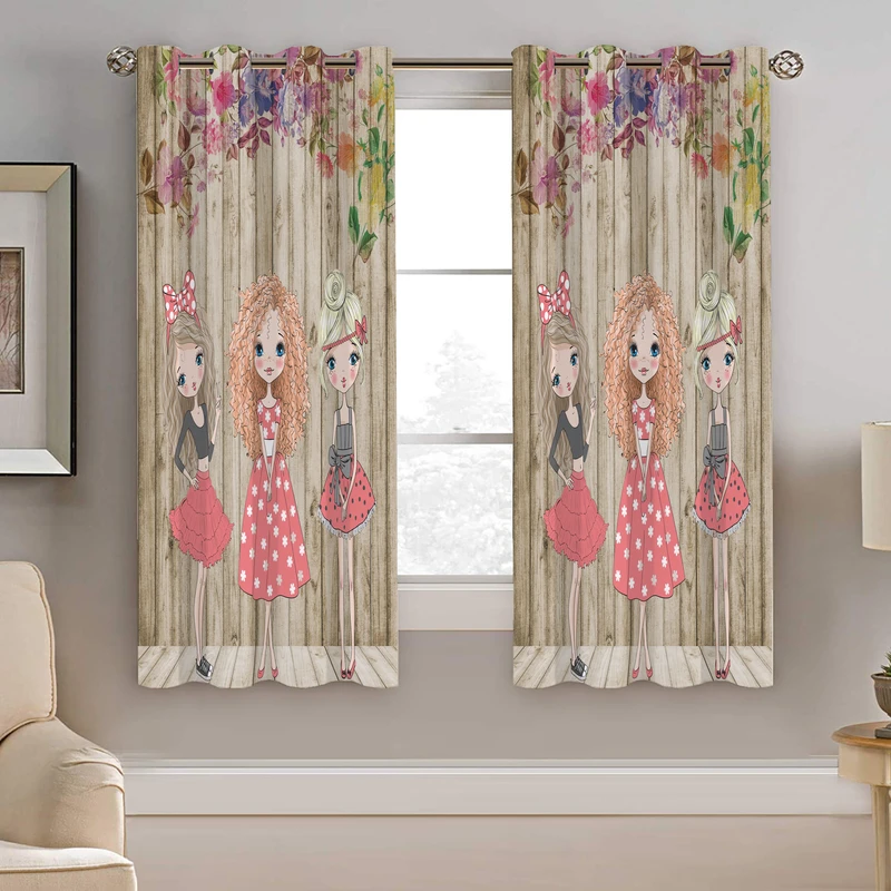 پرده نیروانا طرح دختر کودک مدل هازان کد 8251 سایز 140×200 سانتی متر