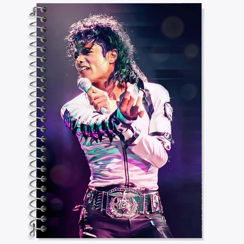 دفتر زبان 50 برگ خندالو مدل دو خط طرح مایکل جکسون Michael Jackson کد 19235