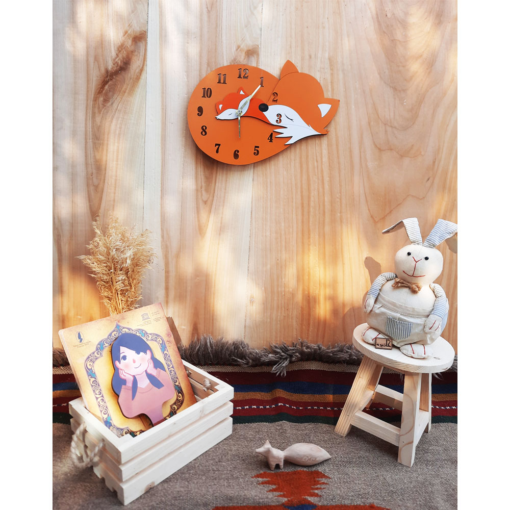 ساعت دیواری کودک کازیوه مدل روباه