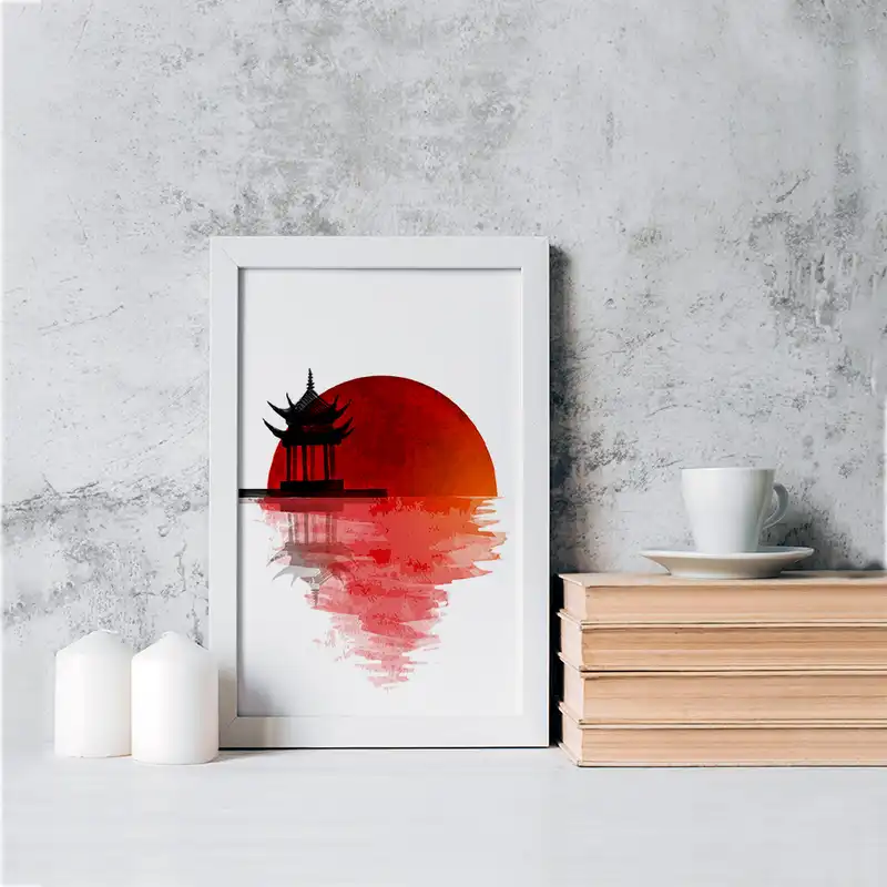 تابلو خندالو مدل پرچم ژاپن کد 20643