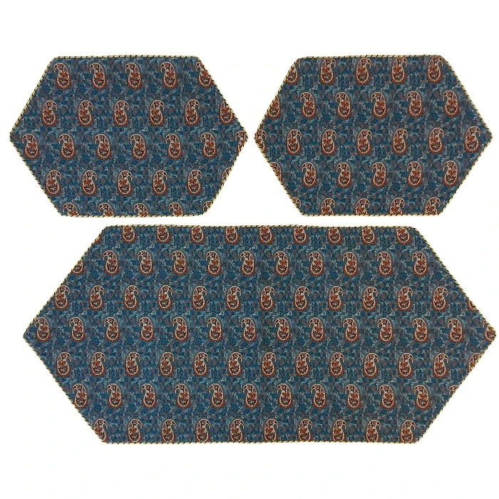 ست 3 تکه رومیزی ترمه کد TRSETE38