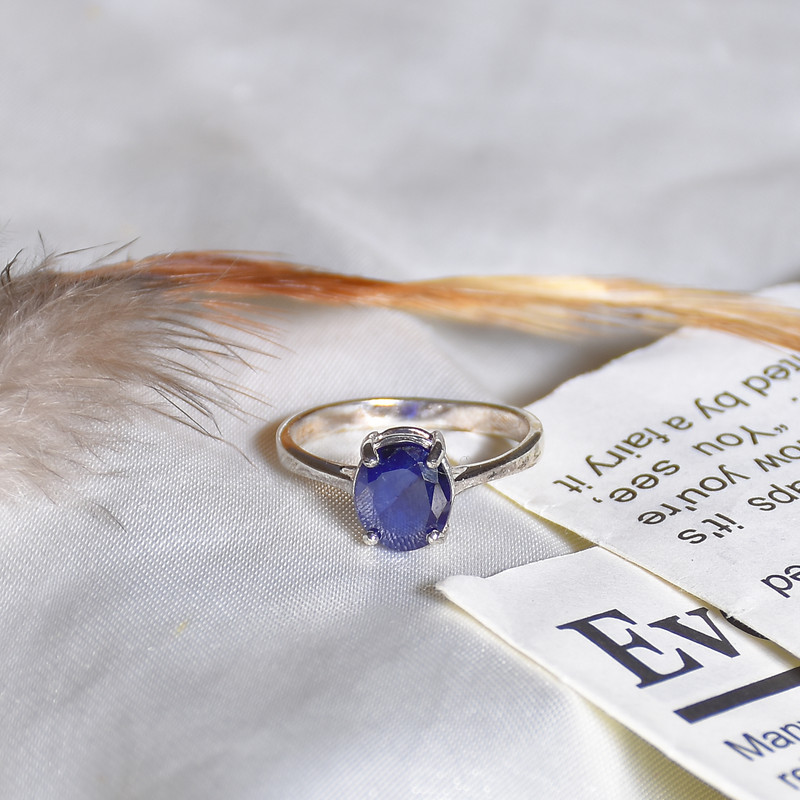 انگشتر نقره زنانه نقره جات لطفی مدل یاقوت کد ANZS06E02