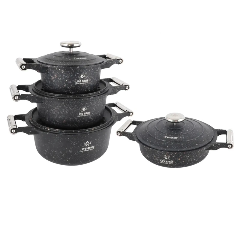 سرویس قابلمه و تابه آلومینیوم 8 پارچه لایف اسمایل مدل LIFEP20SS