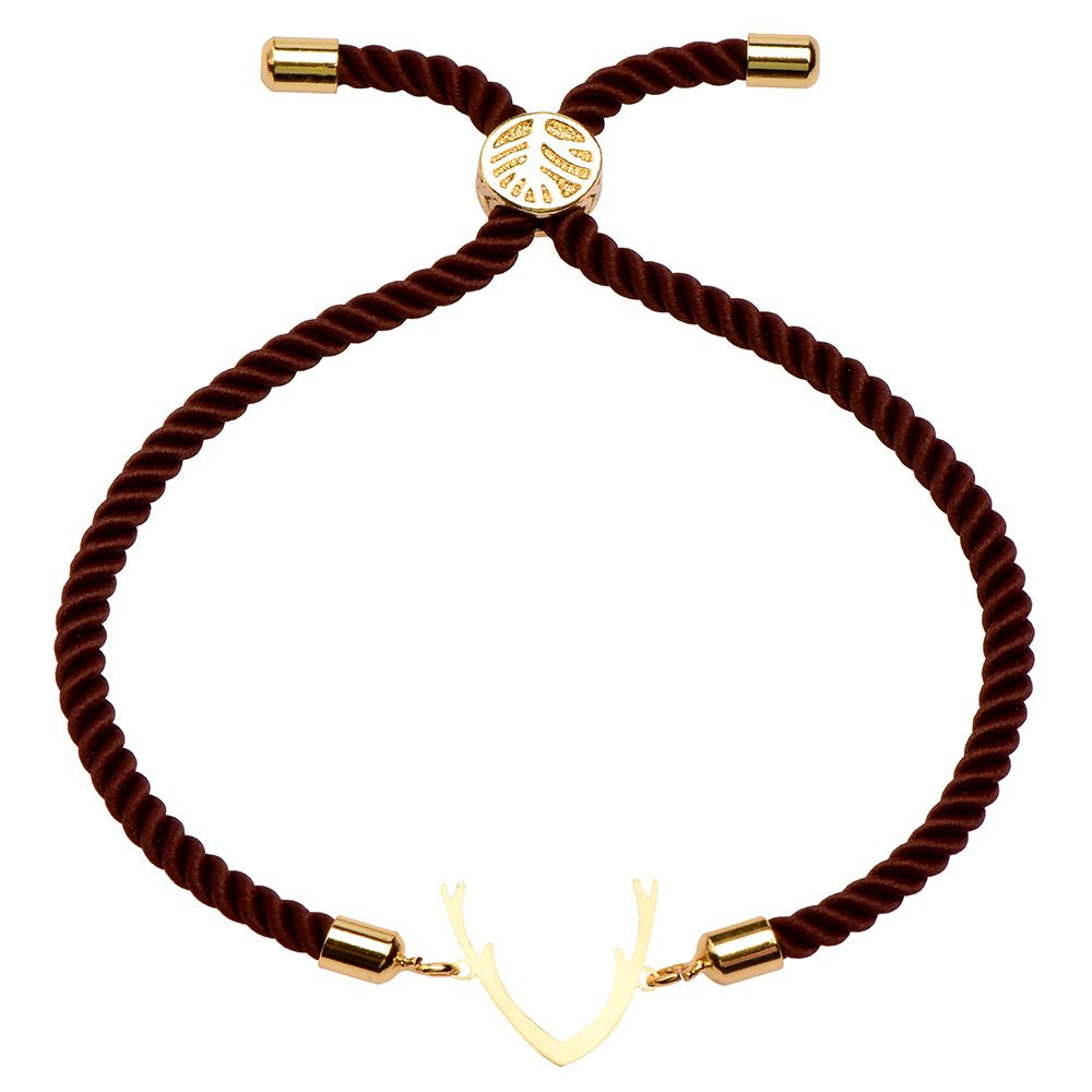دستبند طلا 18 عیار دخترانه کرابو طرح شاخ گوزن مدل Krd1457