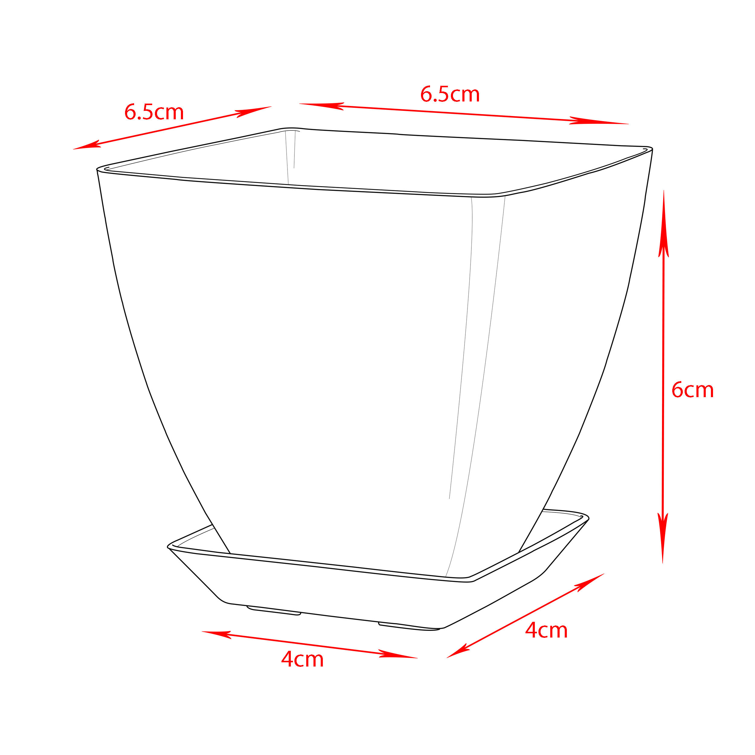 گلدان گل آذین مدل پلاستیکی مربع کد 1 مجموعه 7 عددی