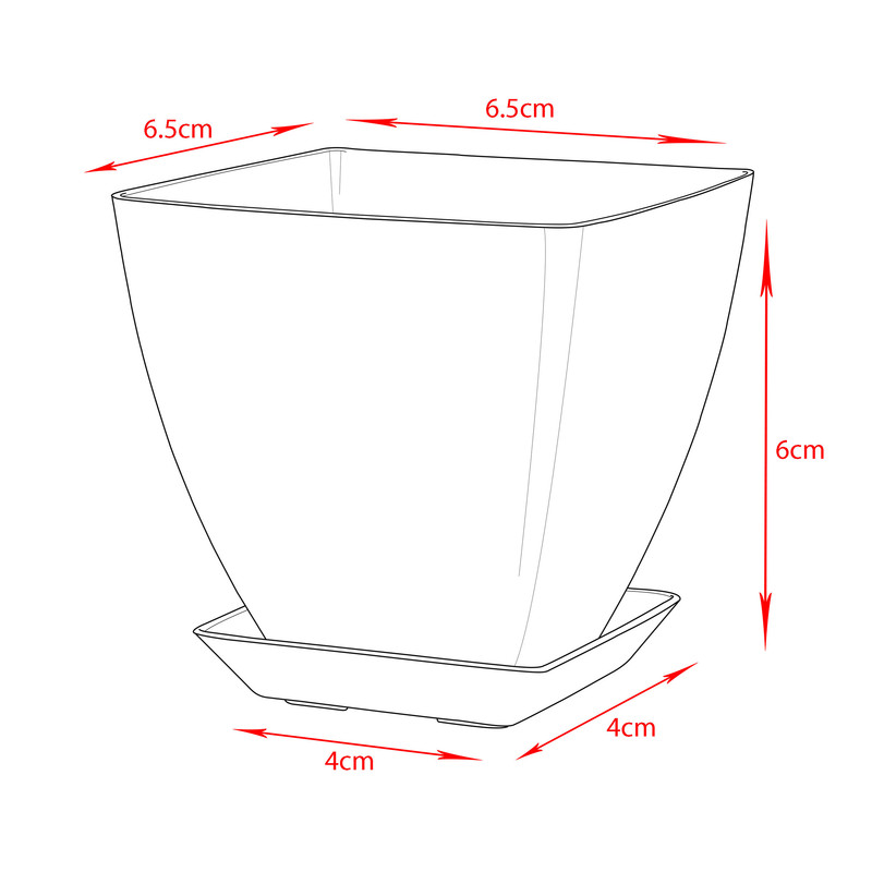 گلدان گل آذین مدل پلاستیکی مربع کد 7 مجموعه 7 عددی