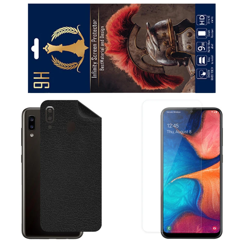 برچسب پوششی اینفینیتی مدل CH مناسب برای گوشی موبایل سامسونگ Galaxy A30 به همراه محافظ صفحه نمایش 