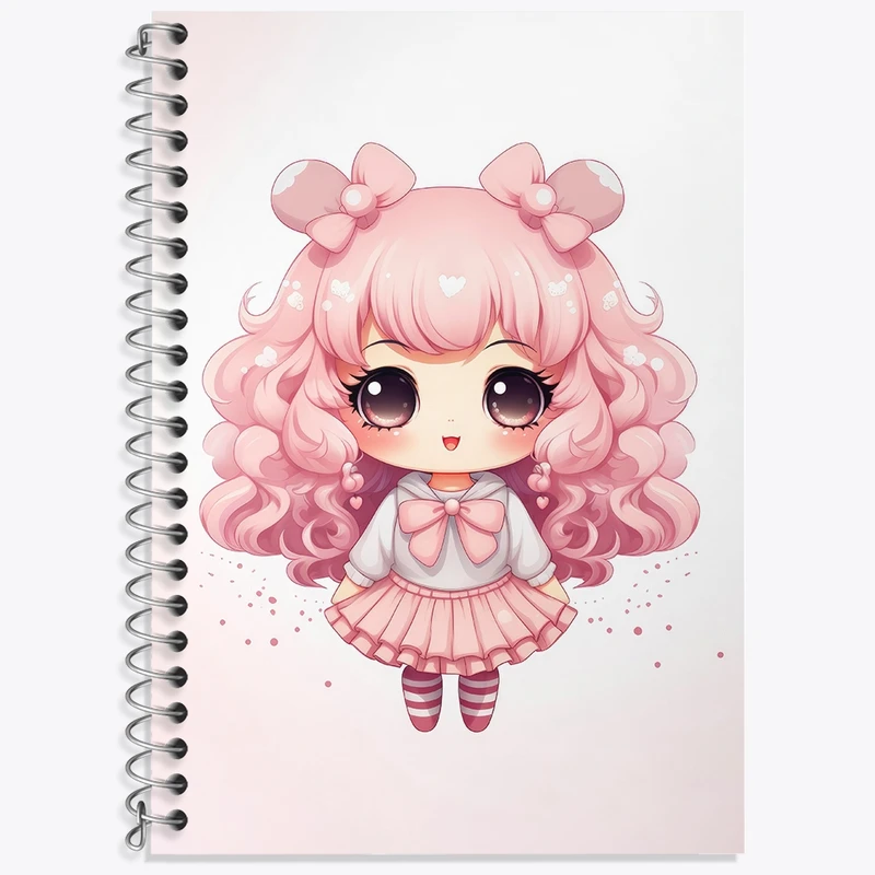 دفتر زبان 50 برگ خندالو مدل سه خط طرح دخترانه (Girlish) کد 36893