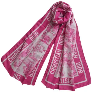 شال زنانه مدل نخی تابستانی حاشیه ساده طبیعت و جنگل کد 25